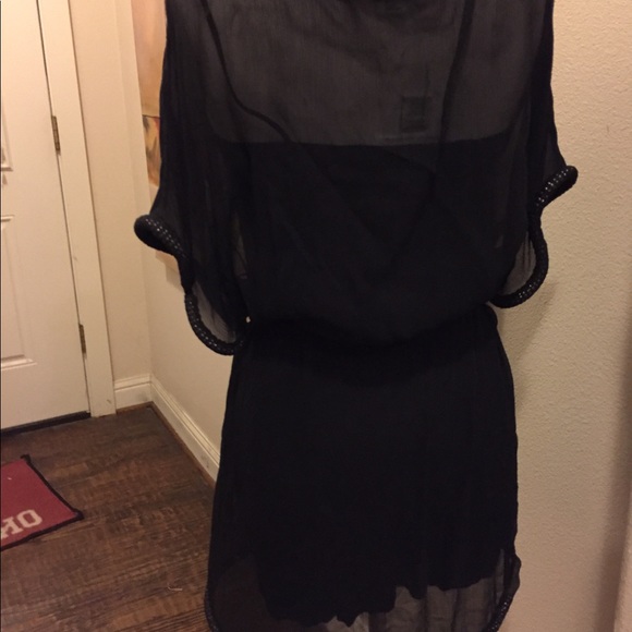 NWOT DVF 💯silk black dress with beaded trim - Picture 8 of 8